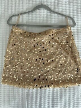 Sans Souci Gold Sequin Mini Skirt